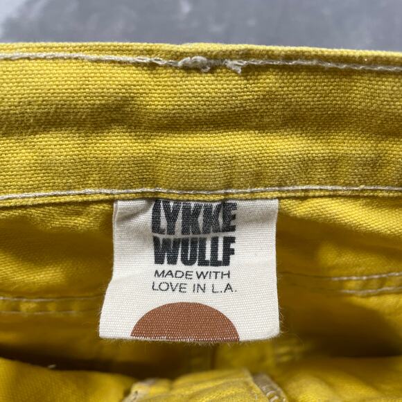 Lykke Wullf Perfected Ranch Pant 2 Yellow Patch Pockets Cotton Retro High Rise - Picture 3 of 15